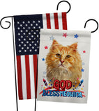 Patriotic Ginger Long Hair - Pets Nature Vertical Impressions Decorative Flags HG120142 Made In USA