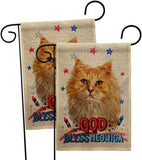 Patriotic Ginger Long Hair - Pets Nature Vertical Impressions Decorative Flags HG120142 Made In USA