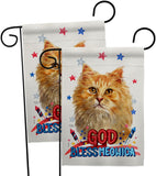 Patriotic Ginger Long Hair - Pets Nature Vertical Impressions Decorative Flags HG120142 Made In USA