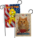 Patriotic Ginger Long Hair - Pets Nature Vertical Impressions Decorative Flags HG120142 Made In USA