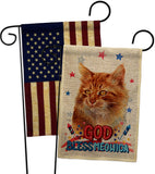 Patriotic Ginger - Pets Nature Vertical Impressions Decorative Flags HG120143 Made In USA