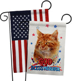 Patriotic Ginger - Pets Nature Vertical Impressions Decorative Flags HG120143 Made In USA