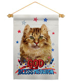 Patriotic Amerian Curl - Pets Nature Vertical Impressions Decorative Flags HG120108 Made In USA