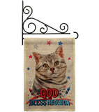 Patriotic Gray American Short Hair - Pets Nature Vertical Impressions Decorative Flags HG120109 Made In USA