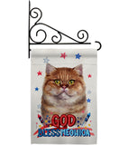 Patriotic British Short Hair - Pets Nature Vertical Impressions Decorative Flags HG120125 Made In USA