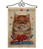 Patriotic British Short Hair - Pets Nature Vertical Impressions Decorative Flags HG120125 Made In USA