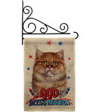 Patriotic British Short Hair - Pets Nature Vertical Impressions Decorative Flags HG120125 Made In USA