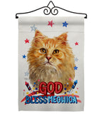 Patriotic Ginger Long Hair - Pets Nature Vertical Impressions Decorative Flags HG120142 Made In USA