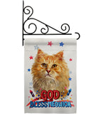 Patriotic Ginger Long Hair - Pets Nature Vertical Impressions Decorative Flags HG120142 Made In USA