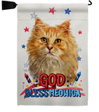 Patriotic Ginger Long Hair - Pets Nature Vertical Impressions Decorative Flags HG120142 Made In USA