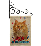 Patriotic Ginger Long Hair - Pets Nature Vertical Impressions Decorative Flags HG120142 Made In USA