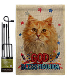 Patriotic Ginger Long Hair - Pets Nature Vertical Impressions Decorative Flags HG120142 Made In USA