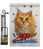 Patriotic Ginger Long Hair - Pets Nature Vertical Impressions Decorative Flags HG120142 Made In USA