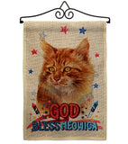 Patriotic Ginger - Pets Nature Vertical Impressions Decorative Flags HG120143 Made In USA