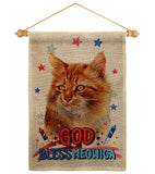 Patriotic Ginger - Pets Nature Vertical Impressions Decorative Flags HG120143 Made In USA