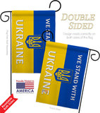 Stand With Ukraine - Support Inspirational Horizontal Impressions Decorative Flags HG141203 Made In USA