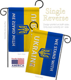 Stand With Ukraine - Support Inspirational Horizontal Impressions Decorative Flags HG141203 Made In USA