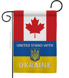 Canada Stand With Ukraine - Support Inspirational Vertical Impressions Decorative Flags HG141205 Made In USA