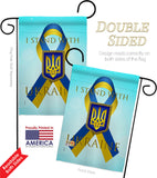 Stand with Ukraine - Support Inspirational Vertical Impressions Decorative Flags HG170258 Made In USA