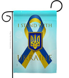 Stand with Ukraine - Support Inspirational Vertical Impressions Decorative Flags HG170258 Made In USA