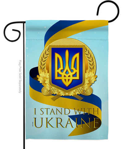 We Stand with Ukraine - Support Inspirational Vertical Impressions Decorative Flags HG170260 Made In USA