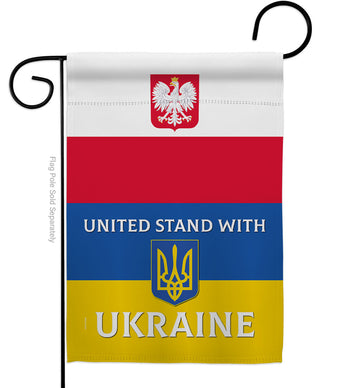 Poland Stand With Ukraine - Support Inspirational Vertical Impressions Decorative Flags HG170266 Made In USA