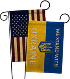 Stand With Ukraine - Support Inspirational Horizontal Impressions Decorative Flags HG141203 Made In USA