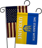 Stand With Ukraine - Support Inspirational Horizontal Impressions Decorative Flags HG141203 Made In USA