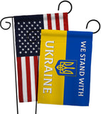 Stand With Ukraine - Support Inspirational Horizontal Impressions Decorative Flags HG141203 Made In USA