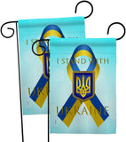 Stand with Ukraine - Support Inspirational Vertical Impressions Decorative Flags HG170258 Made In USA