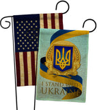 We Stand with Ukraine - Support Inspirational Vertical Impressions Decorative Flags HG170260 Made In USA