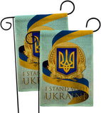 We Stand with Ukraine - Support Inspirational Vertical Impressions Decorative Flags HG170260 Made In USA