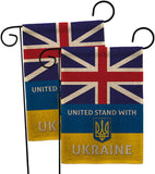 UK Stand With Ukraine - Support Inspirational Vertical Impressions Decorative Flags HG170263 Made In USA