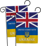 UK Stand With Ukraine - Support Inspirational Vertical Impressions Decorative Flags HG170263 Made In USA