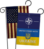 NATO Stand With Ukraine - Support Inspirational Vertical Impressions Decorative Flags HG170265 Made In USA