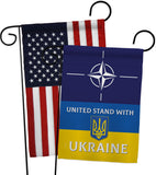 NATO Stand With Ukraine - Support Inspirational Vertical Impressions Decorative Flags HG170265 Made In USA