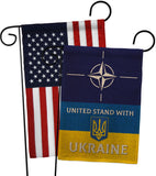 NATO Stand With Ukraine - Support Inspirational Vertical Impressions Decorative Flags HG170265 Made In USA