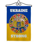 Ukraine Strong - Support Inspirational Vertical Impressions Decorative Flags HG120091 Made In USA