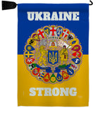 Ukraine Strong - Support Inspirational Vertical Impressions Decorative Flags HG120091 Made In USA