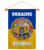 Ukraine Strong - Support Inspirational Vertical Impressions Decorative Flags HG120091 Made In USA