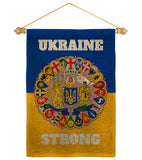 Ukraine Strong - Support Inspirational Vertical Impressions Decorative Flags HG120091 Made In USA