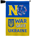 No War, Save Ukraine - Support Inspirational Vertical Impressions Decorative Flags HG120095 Made In USA