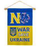 No War, Save Ukraine - Support Inspirational Vertical Impressions Decorative Flags HG120095 Made In USA