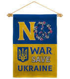 No War, Save Ukraine - Support Inspirational Vertical Impressions Decorative Flags HG120095 Made In USA