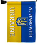 Stand With Ukraine - Support Inspirational Horizontal Impressions Decorative Flags HG141203 Made In USA