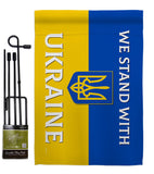 Stand With Ukraine - Support Inspirational Horizontal Impressions Decorative Flags HG141203 Made In USA