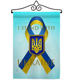 Stand with Ukraine - Support Inspirational Vertical Impressions Decorative Flags HG170258 Made In USA