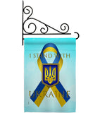 Stand with Ukraine - Support Inspirational Vertical Impressions Decorative Flags HG170258 Made In USA