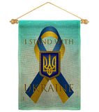 Stand with Ukraine - Support Inspirational Vertical Impressions Decorative Flags HG170258 Made In USA