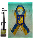 Stand with Ukraine - Support Inspirational Vertical Impressions Decorative Flags HG170258 Made In USA